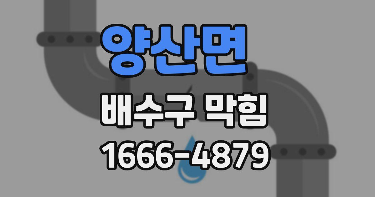 양산면 배수구 막힘