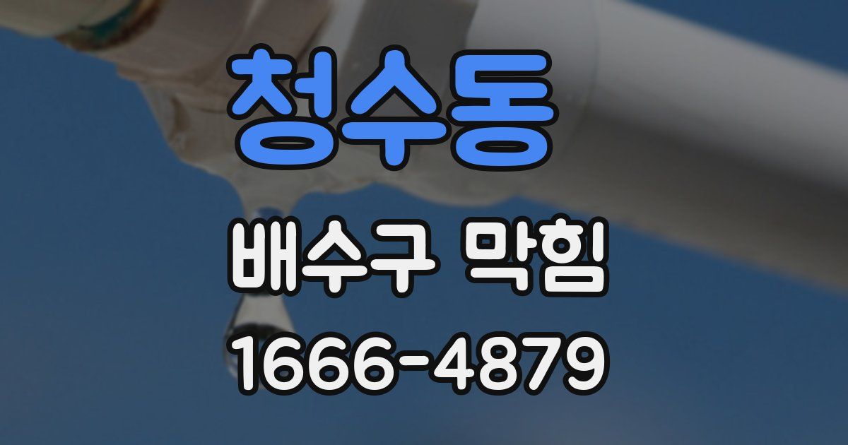 청수동 배수구 막힘