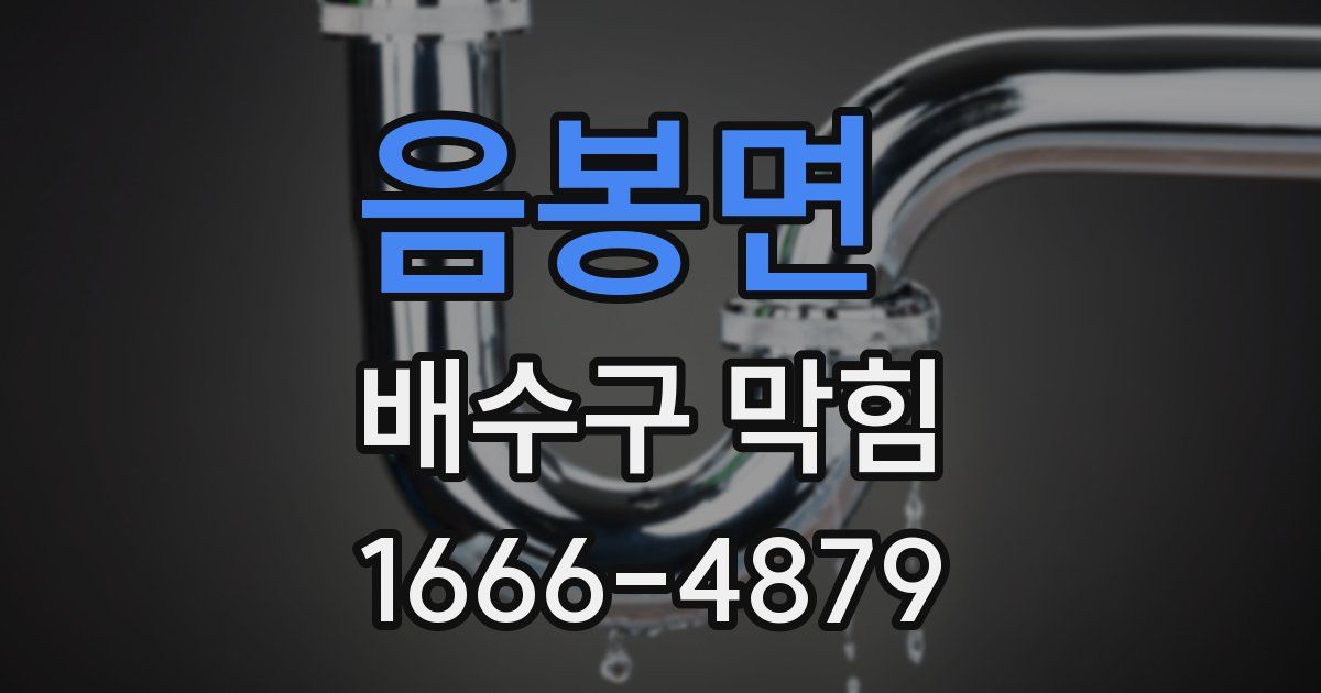 음봉면 배수구 막힘