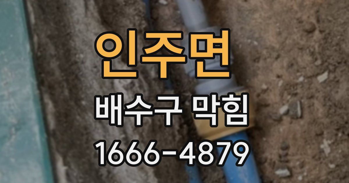 인주면 배수구 막힘