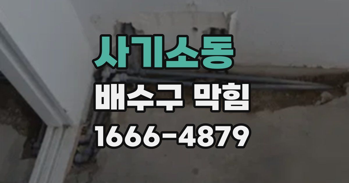 사기소동 배수구 막힘