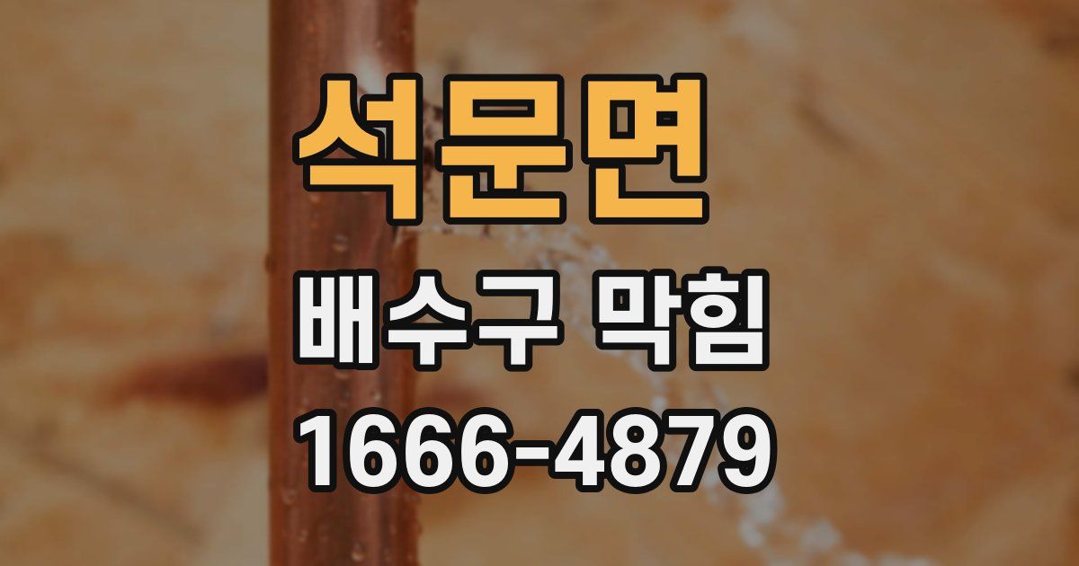석문면 배수구 막힘