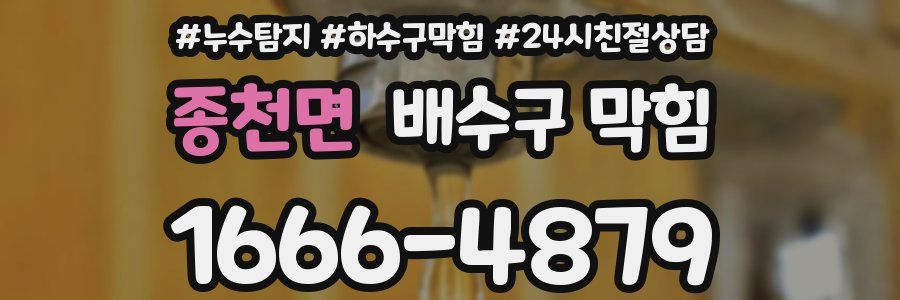 종천면 배수구 막힘