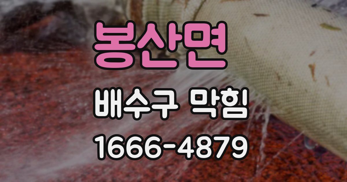 봉산면 배수구 막힘