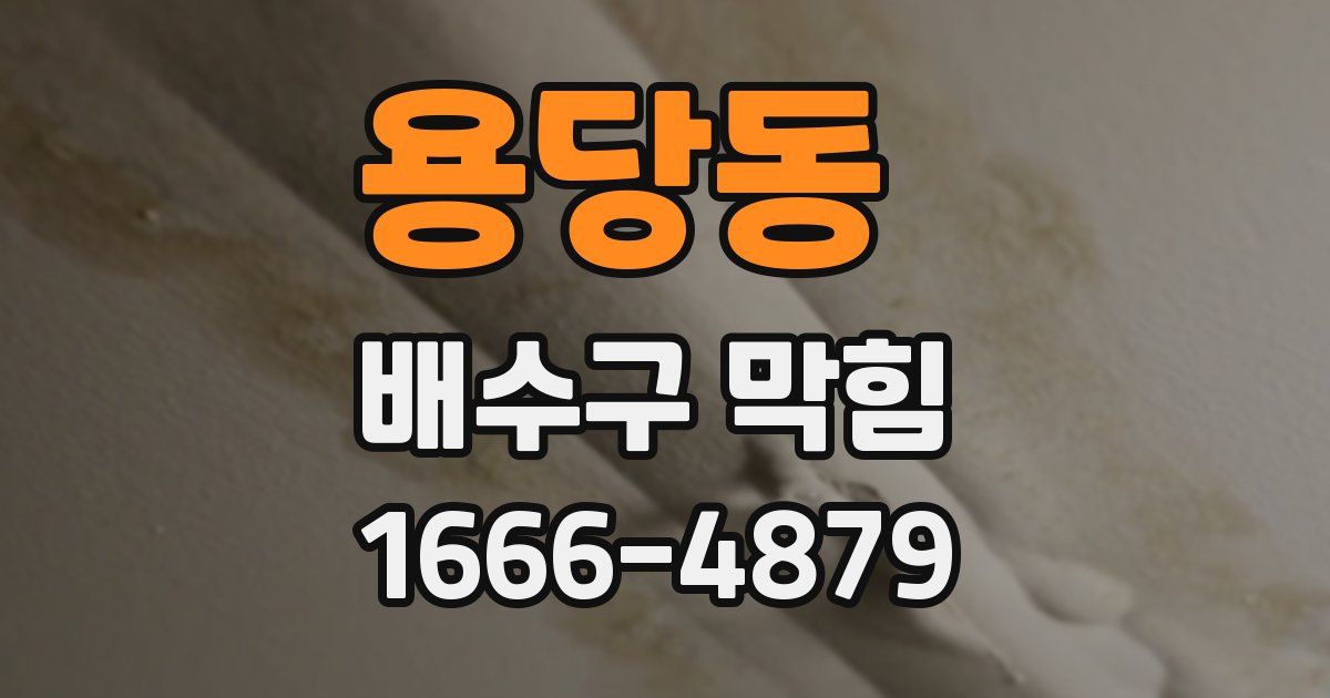 용당동 배수구 막힘
