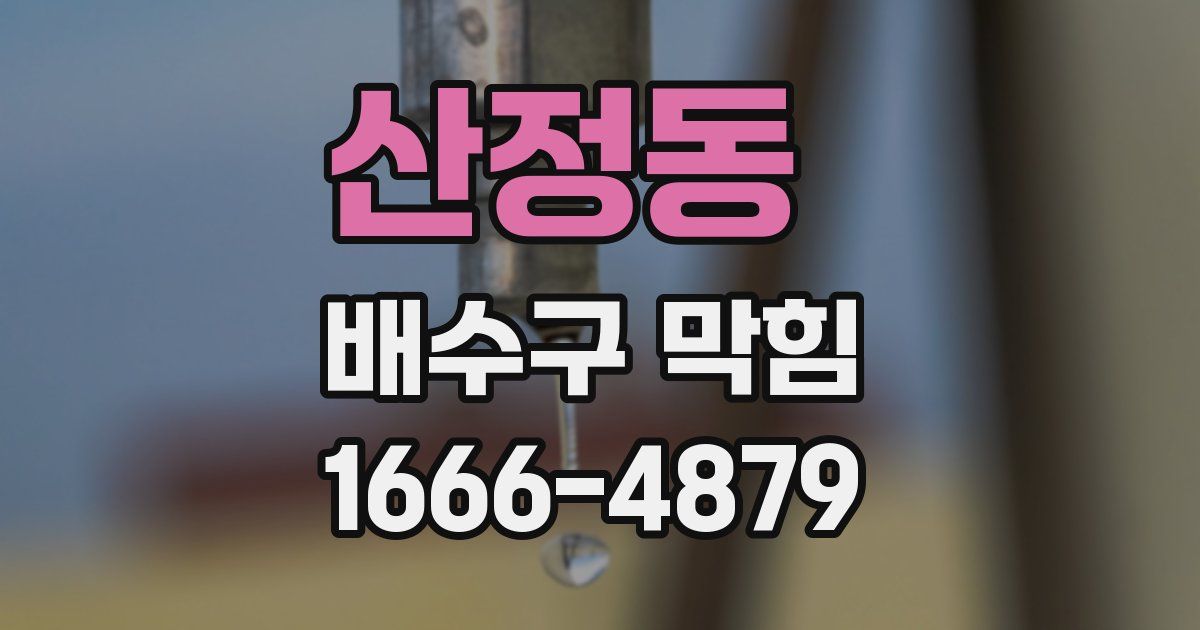 산정동 배수구 막힘