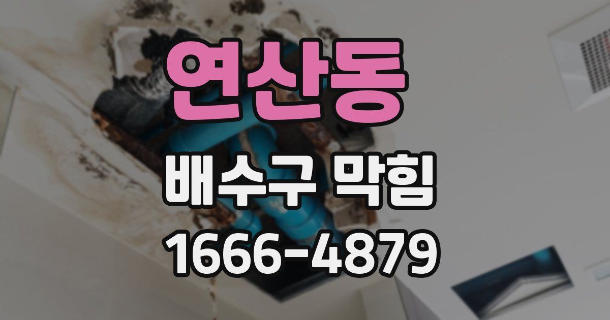 연산동 배수구 막힘