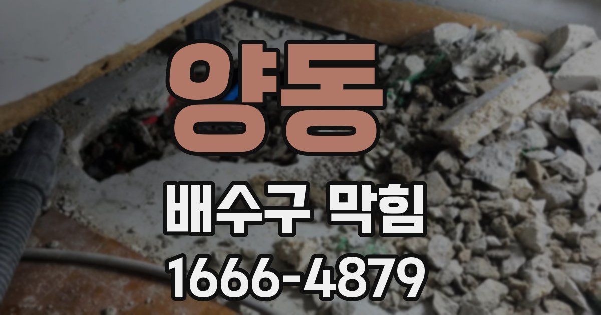 양동 배수구 막힘