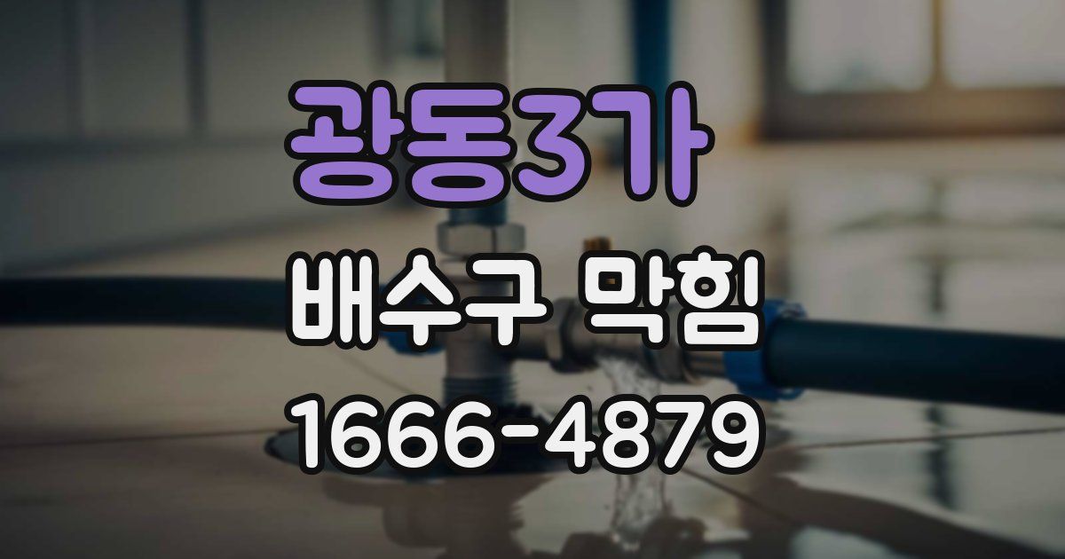 광동3가 배수구 막힘