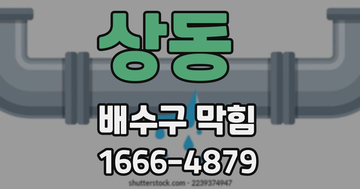 상동 배수구 막힘