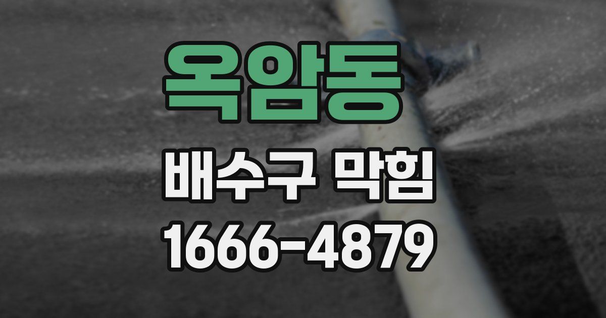 옥암동 배수구 막힘