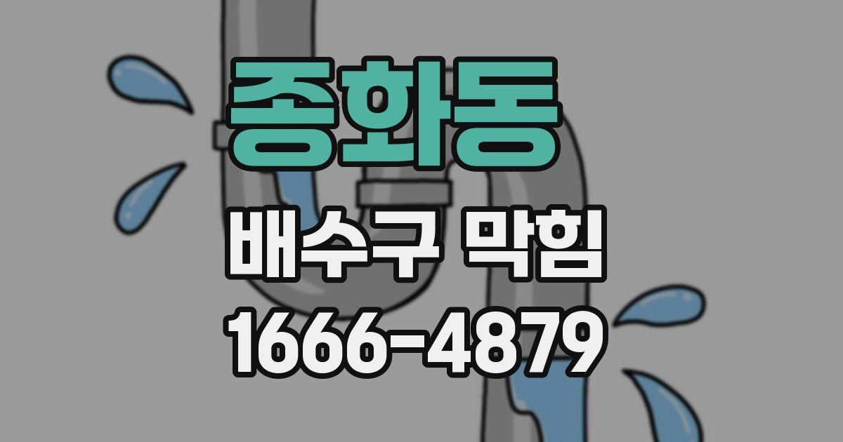 종화동 배수구 막힘