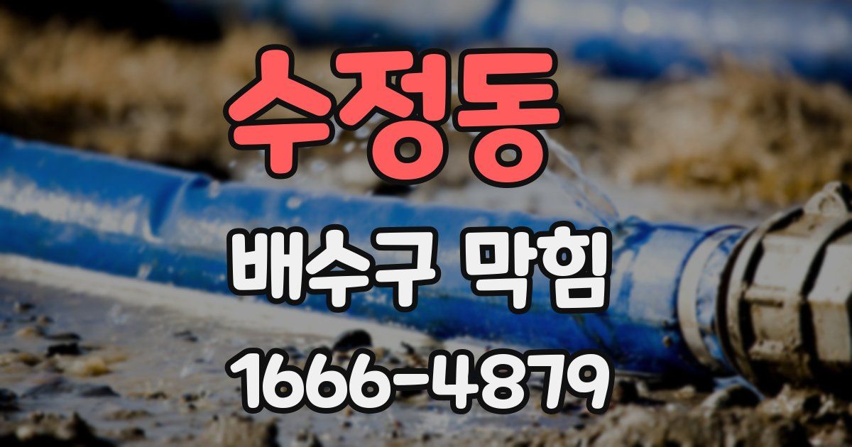 수정동 배수구 막힘
