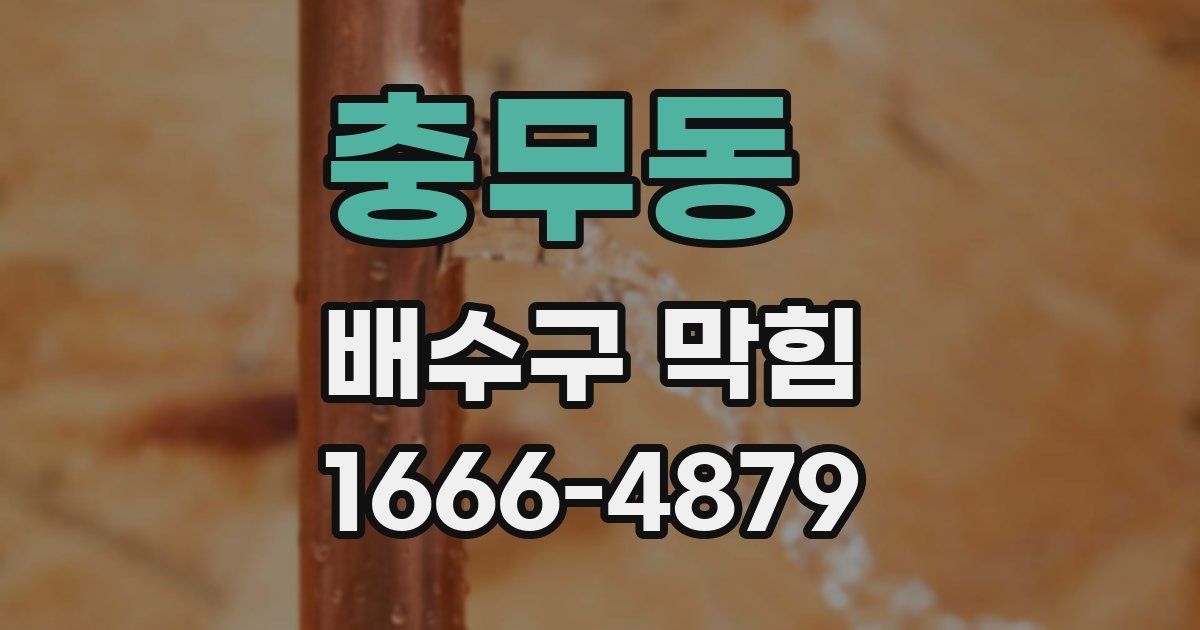 충무동 배수구 막힘