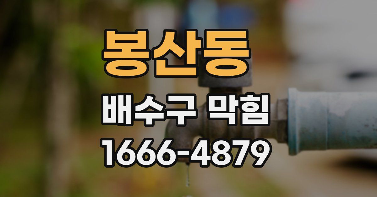 봉산동 배수구 막힘