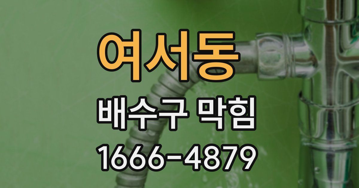 여서동 배수구 막힘