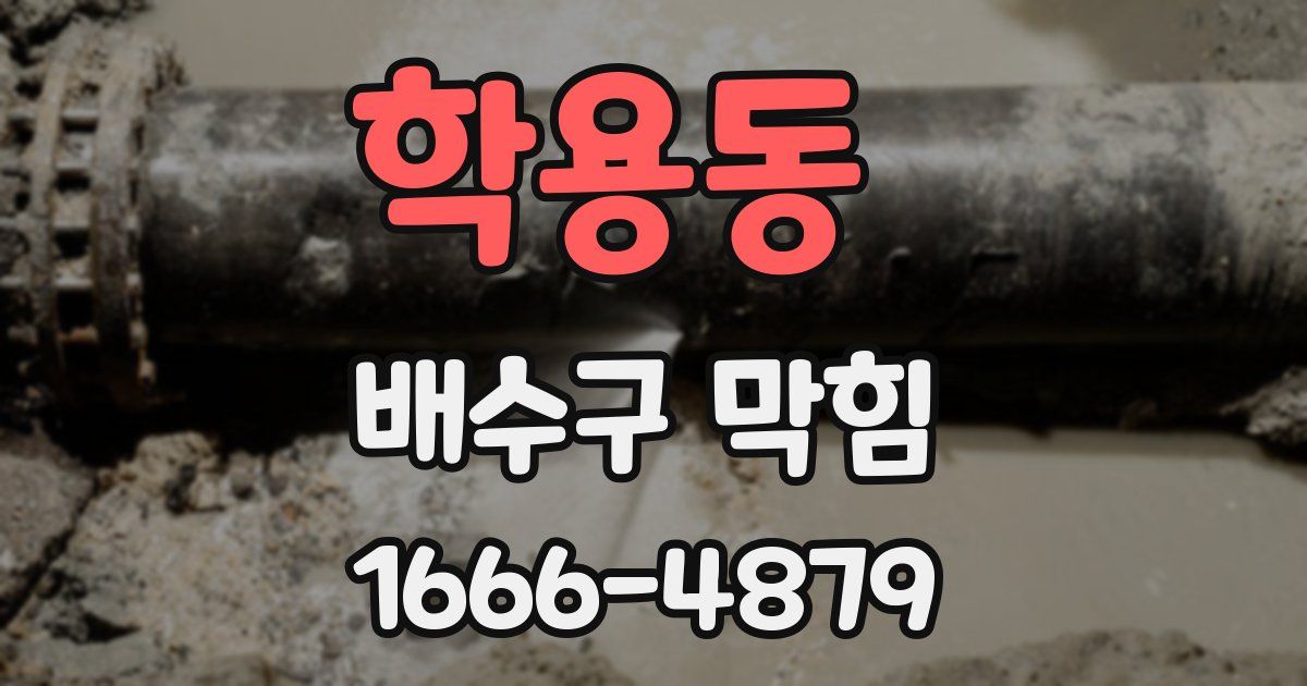 학용동 배수구 막힘