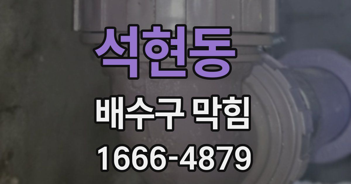 석현동 배수구 막힘