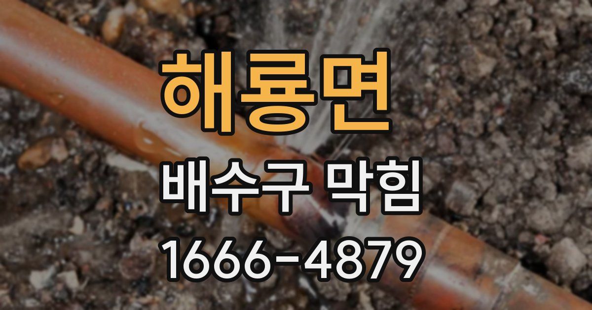 해룡면 배수구 막힘