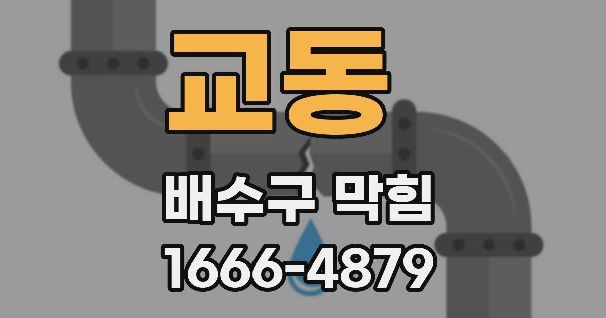 교동 배수구 막힘