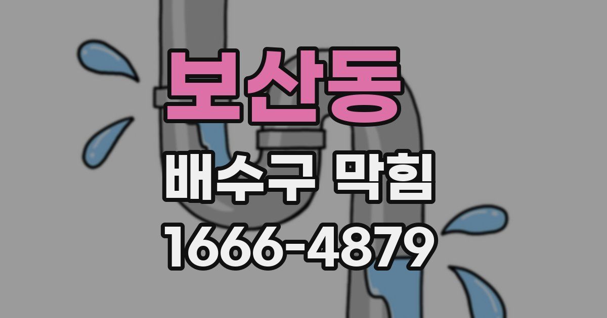 보산동 배수구 막힘