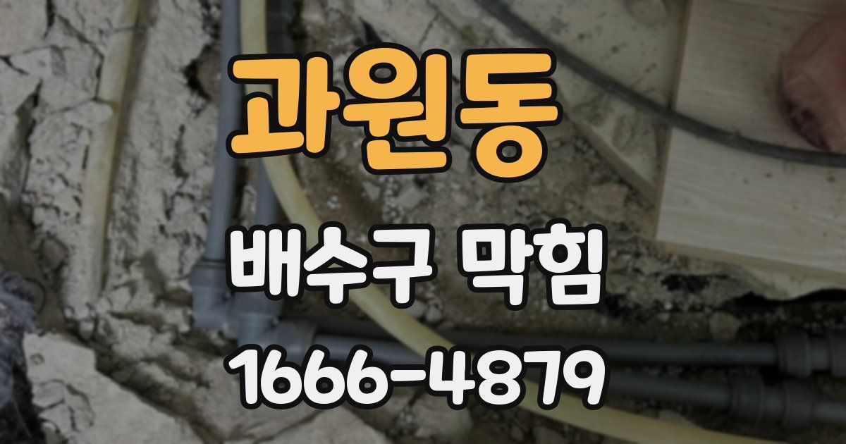 과원동 배수구 막힘