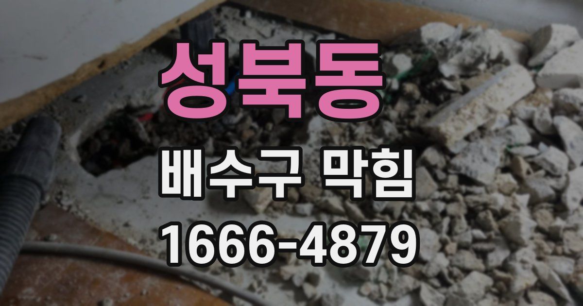 성북동 배수구 막힘