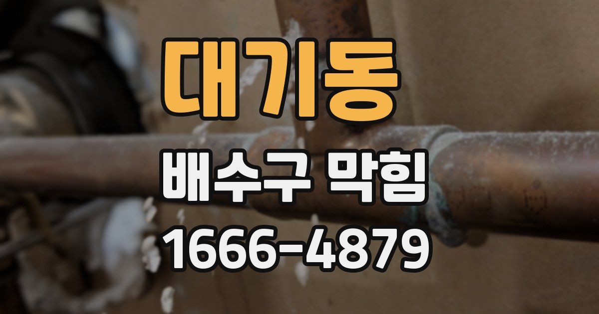 대기동 배수구 막힘