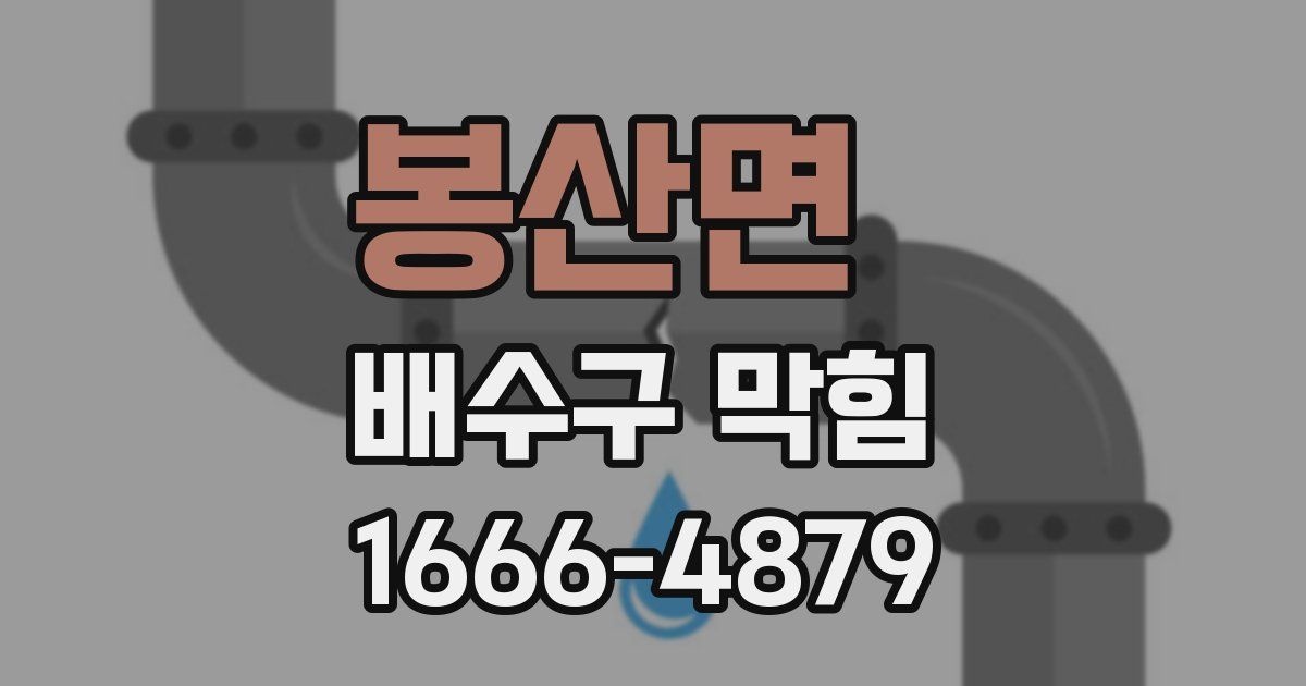 봉산면 배수구 막힘