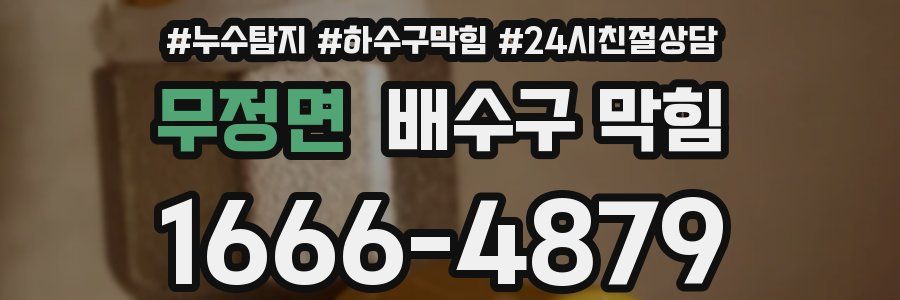무정면 배수구 막힘
