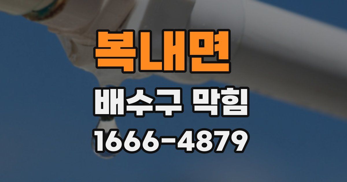복내면 배수구 막힘