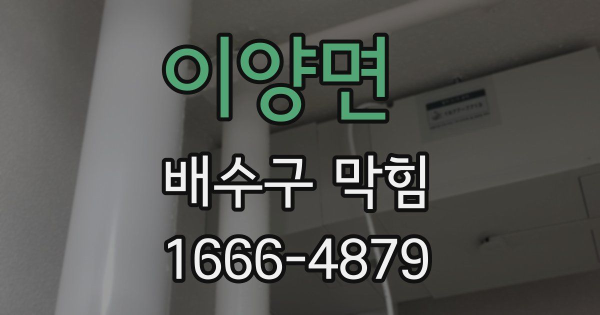 이양면 배수구 막힘