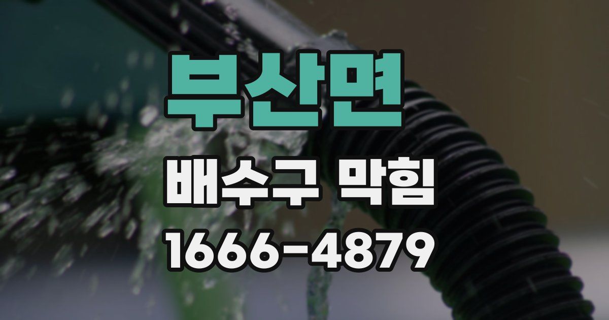 부산면 배수구 막힘