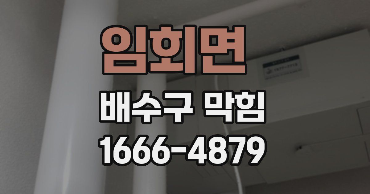 임회면 배수구 막힘