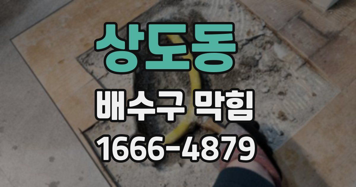 상도동 배수구 막힘