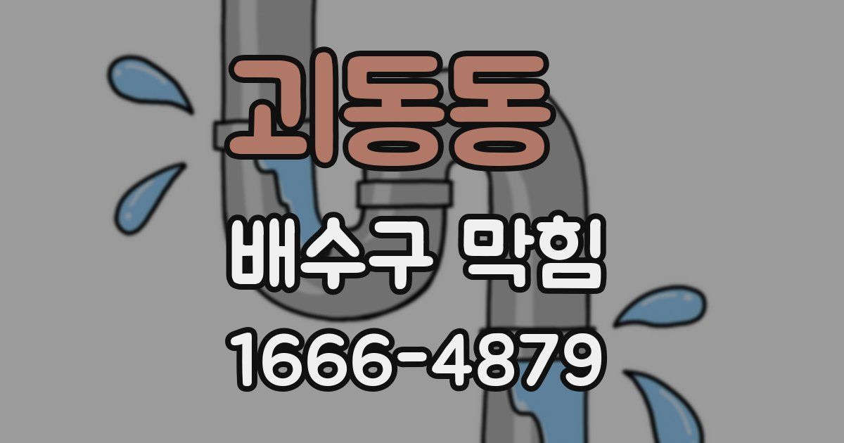 괴동동 배수구 막힘