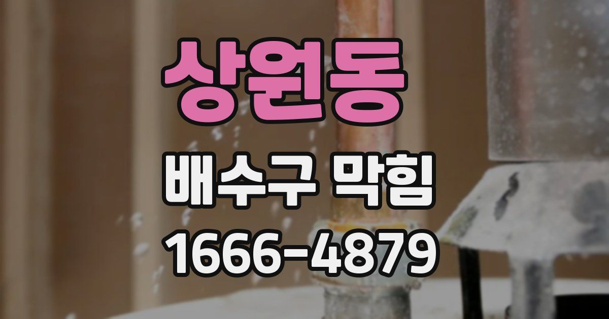 상원동 배수구 막힘
