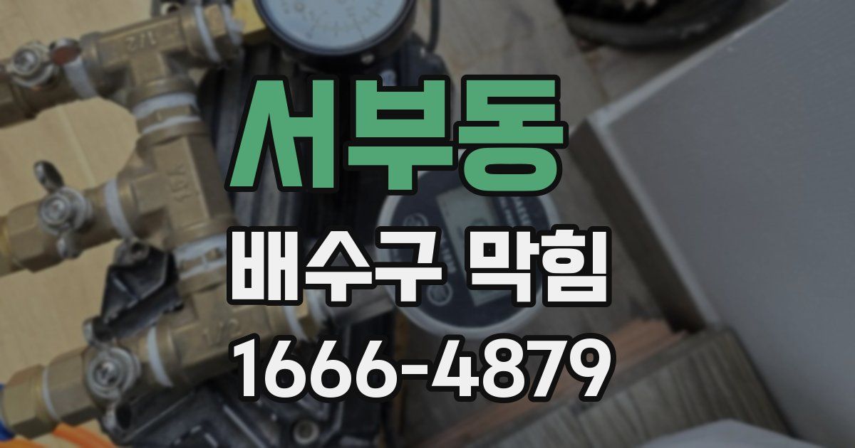 서부동 배수구 막힘