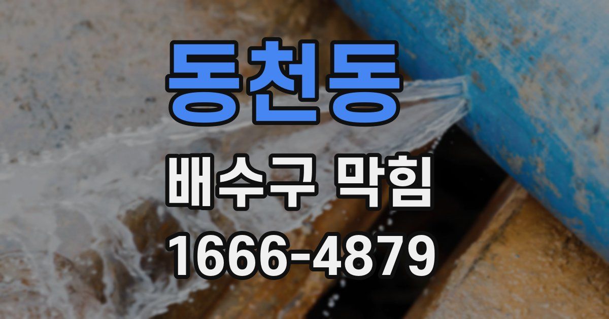 동천동 배수구 막힘