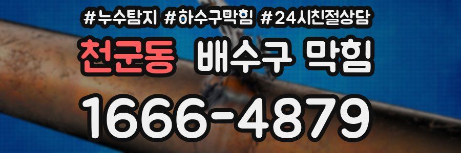 천군동 배수구 막힘