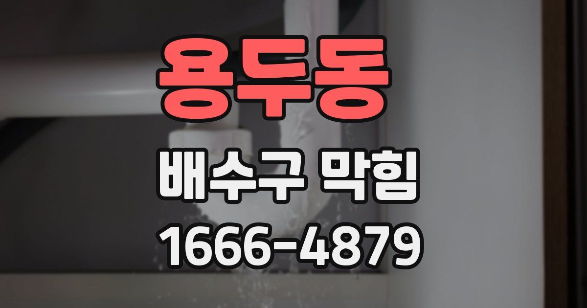 용두동 배수구 막힘