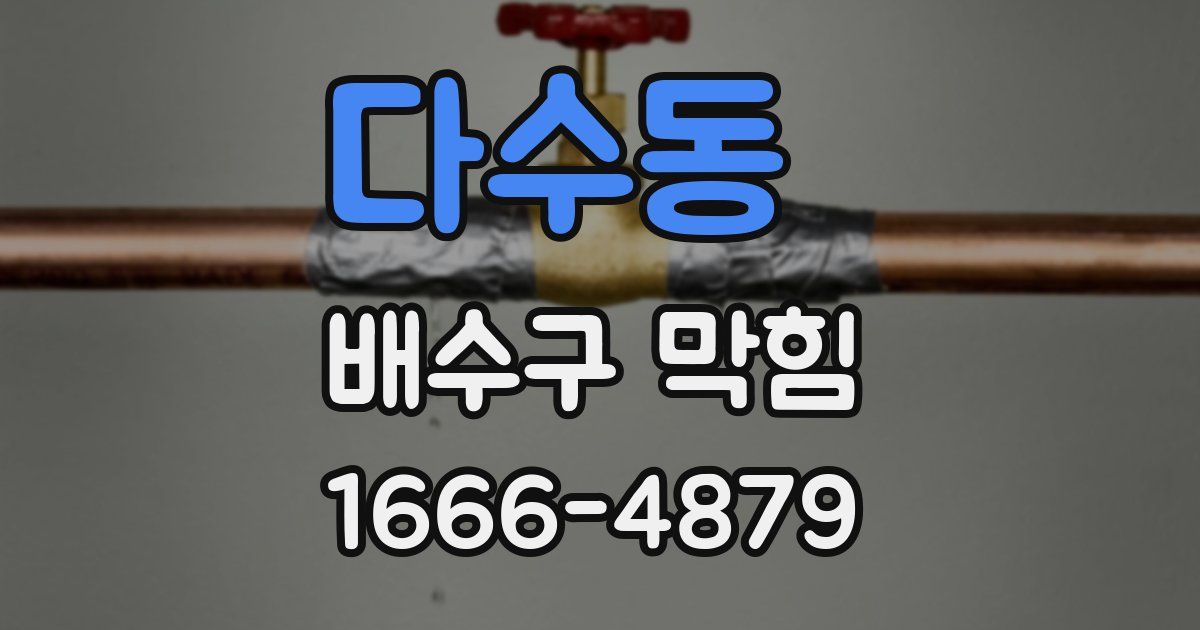 다수동 배수구 막힘