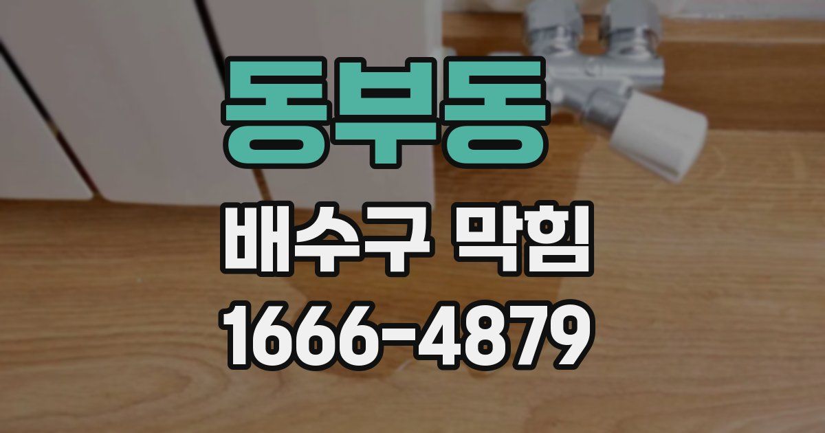 동부동 배수구 막힘