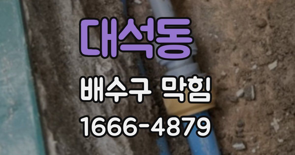 대석동 배수구 막힘