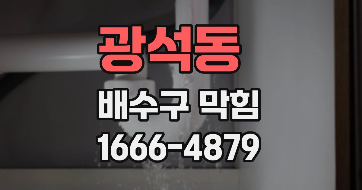 광석동 배수구 막힘