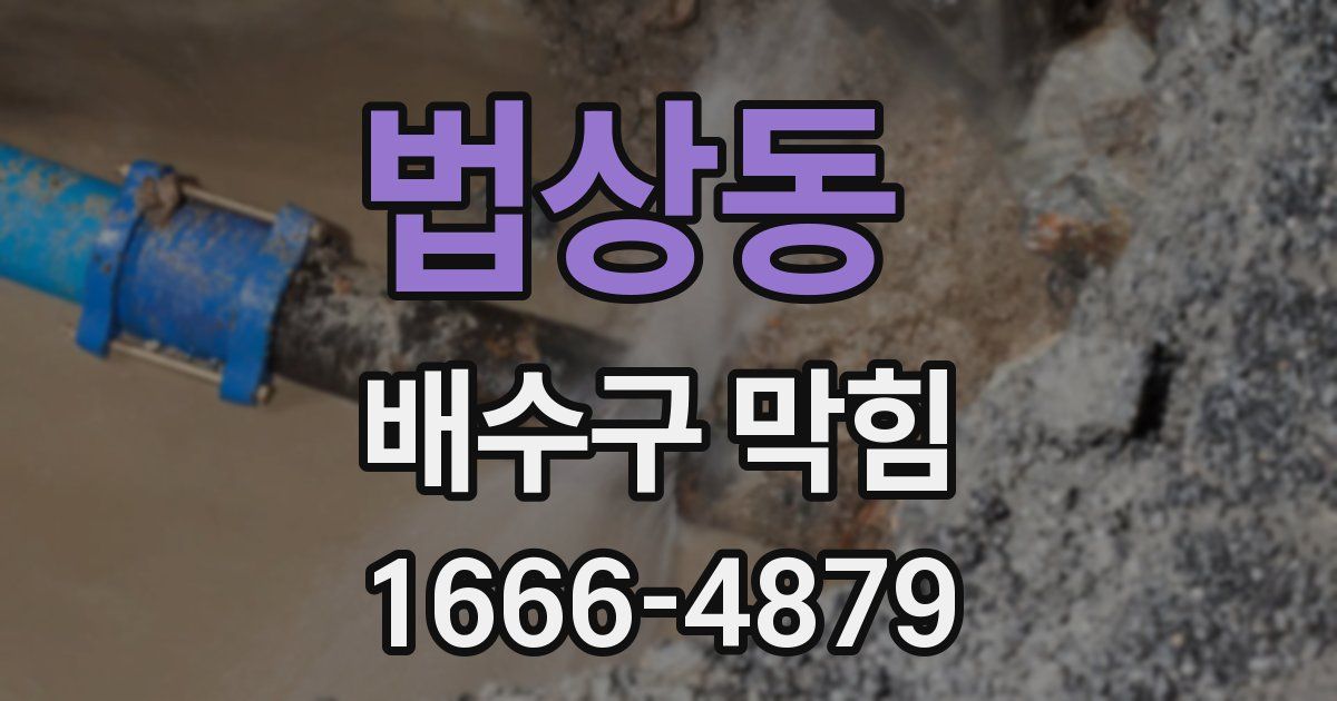 법상동 배수구 막힘
