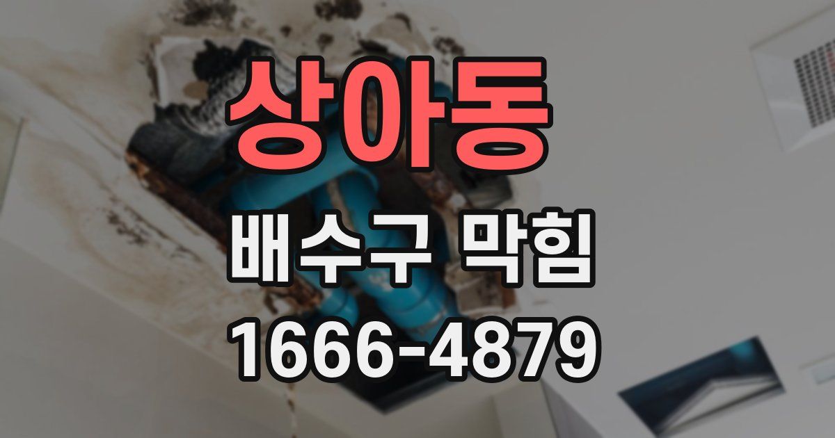 상아동 배수구 막힘
