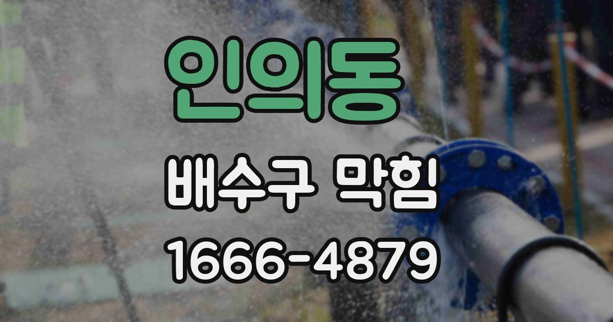 인의동 배수구 막힘