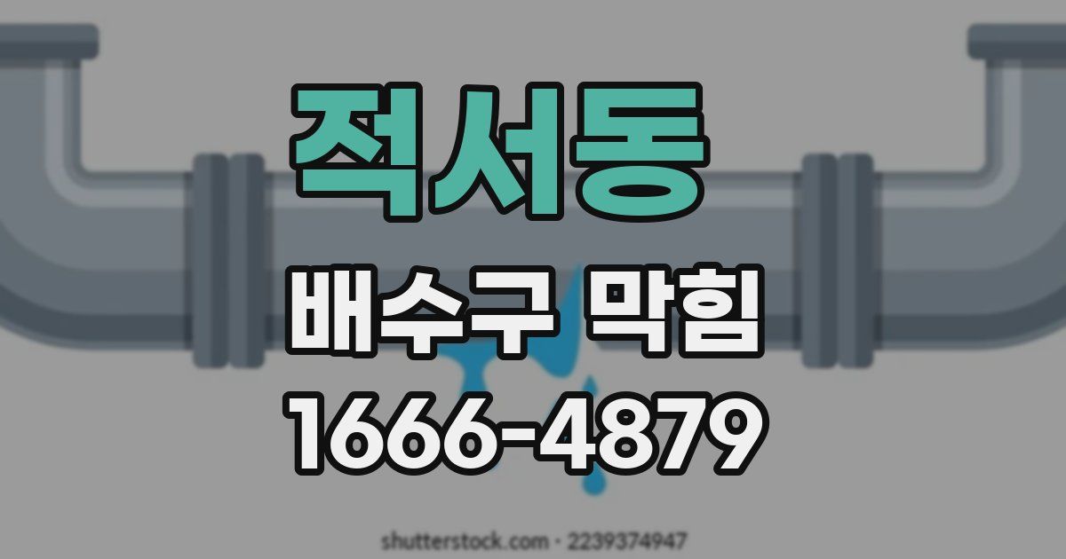적서동 배수구 막힘