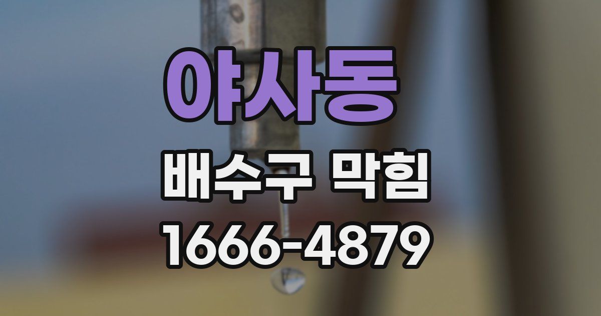 야사동 배수구 막힘